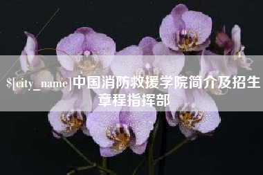 营口中国消防救援学院简介及招生章程指挥部