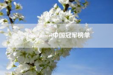 营口中国冠军榜单